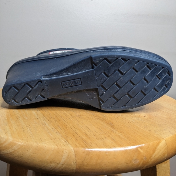 ✨20%off✨Hunter women's Rain Boots Wedge Aston Gloss Blue size 7 outdoor rain - Picture 11 of 15